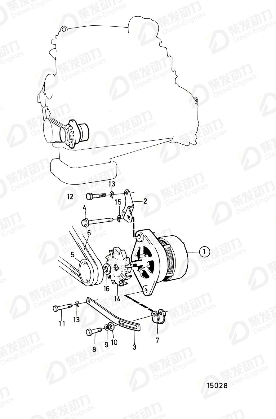 volvo penta V-belt 978548 Drawing volvo penta V-belt 978548 Drawing